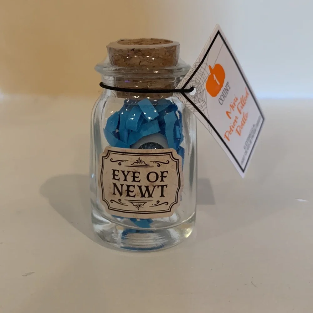 Target Bullseye mini Halloween potion jars witches broom & eye of newt NIP